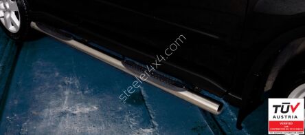 Stainless steel side bars with plastic steps - Nissan X-Trail (2010 - 2014)