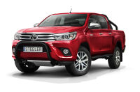 Orurowanie przednie bez poprzeczki CZARNE - Toyota Hilux (2015 - 2018)
