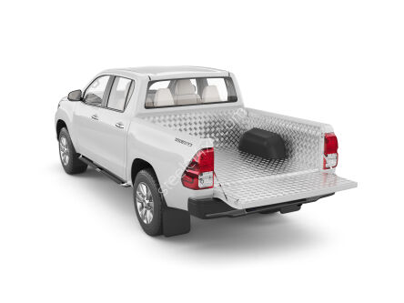 Aluminiowa wykładzina przestrzeni ładunkowej z plastikowymi nadkolami - podburtowa - półtorej kabiny - Toyota Hilux (2015 - 2018 - 2021 -)
