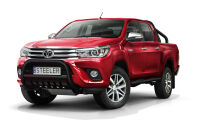 Orurowanie przednie z blachą CZARNE - Toyota Hilux (2015 - 2018)